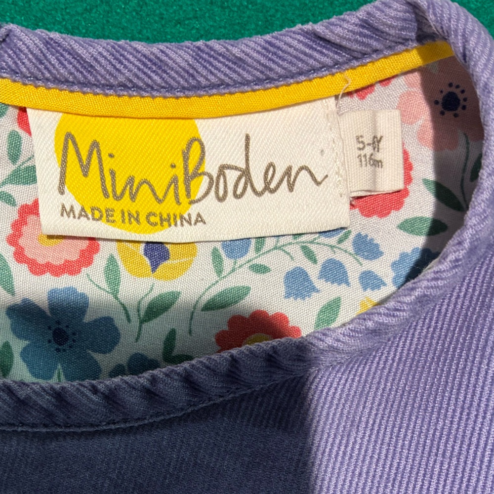 Mini Boden Ruffled Purple Dress w/pockets - Picture 2 of 12